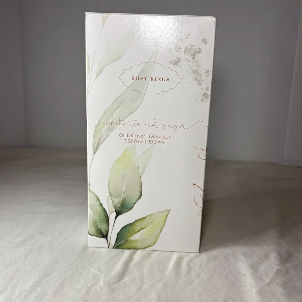 Rosy Rings White Tea & Ginger Reed Oil Diffuser 3.38 oz Diffuser Fragrance NIB